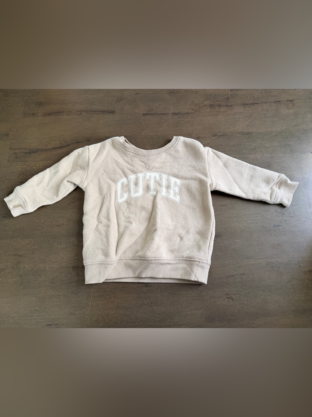 Jumping Beans Beige "CUTIE" Crewneck Sweatshirt